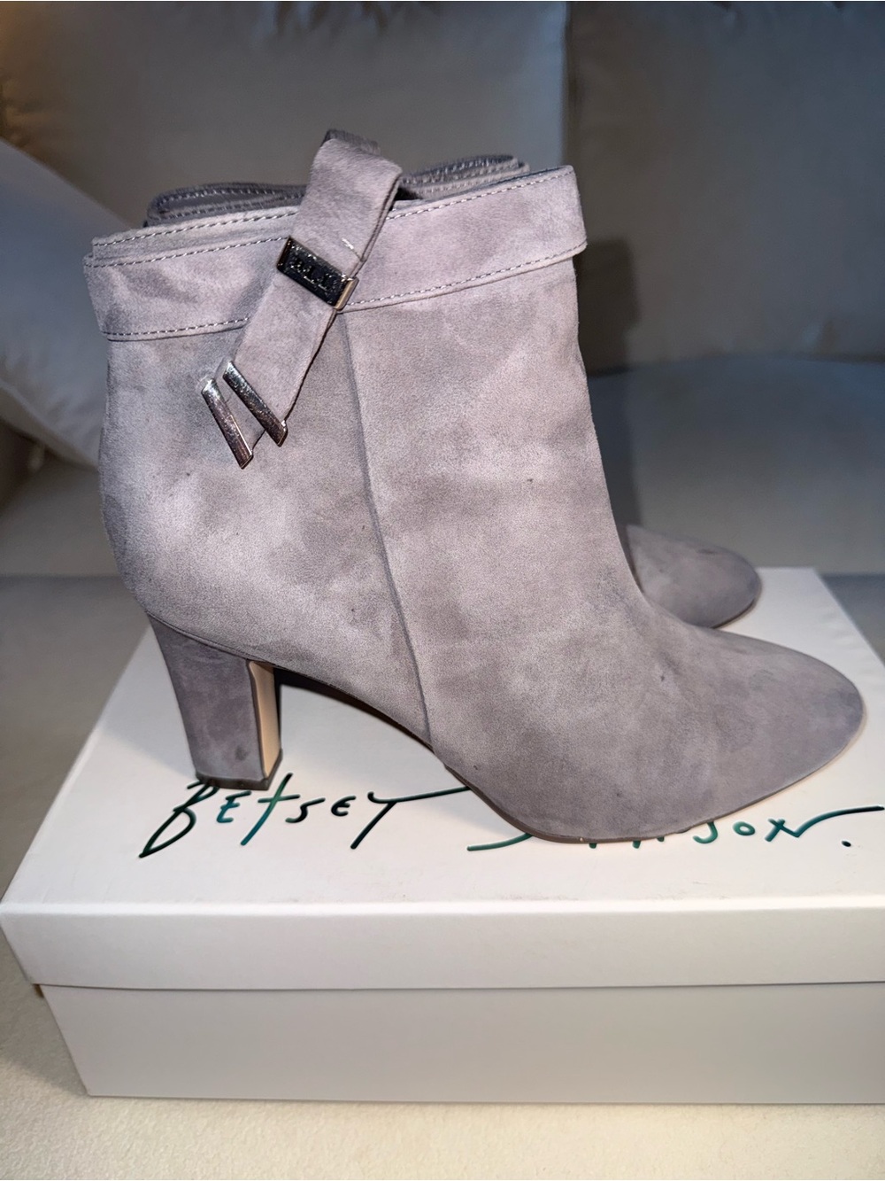 Ralph Lauren Gray Suede Ankle Booties